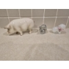 Image 1 : Fenton, Goebel & Murano Glass Pigs - 3pc - 2.5" Tall, 7" Long, 2" Tall