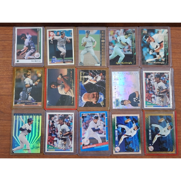 15 Assorted Don Mattingly Baseball Trading Cards Dating Back to 1990