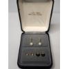 Image 1 : Unique Set of 14K Gold Hoop Earrings With Additional Stones - Total Weight: 3.6g / Earrings: 0.7g 