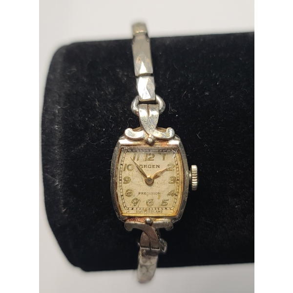 Vintage Gruen Precision Mechanical Cocktail Watch With 14K Gold Case & Gold Filled Band -Weight: 14g
