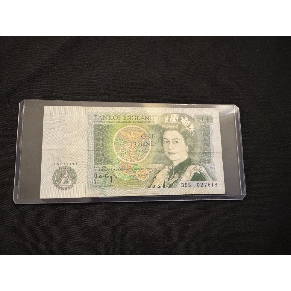 Bank of England - One Pound BANK NOTE - Queen Elizabeth II - Sir Isaac Newton - Mint