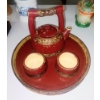 Image 1 : Vintage Pottery Japanes Tea Set - Tray,  Lidded Tea Pot, 2 Bowls - Perfect Condition