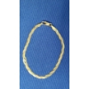 Image 2 : Vintage 14K Gold Italian 7" Tri-Color Braided Herringbone Bracelet - Weight: 3.1g