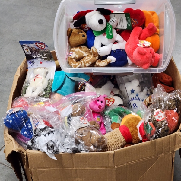 Large Assortment of Collectible Plushies, Beanie Babies & Cleveland Browns Dawg Pound Plush