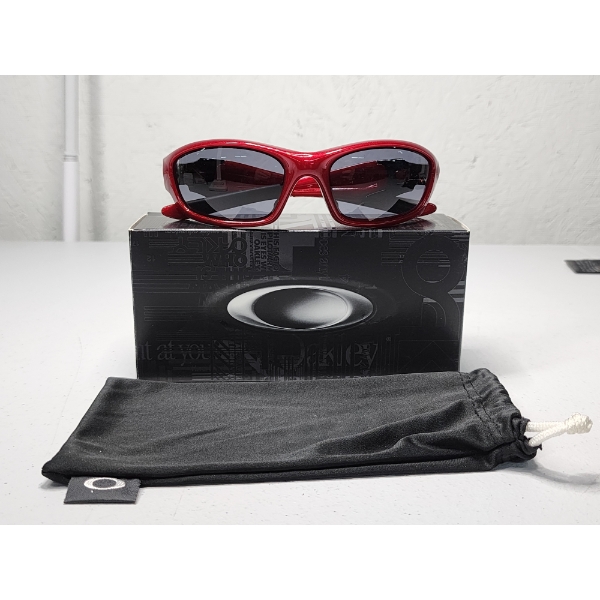 Oakley Red Straight Jacket Sport Sunglasses With Box & Microfiber Bag