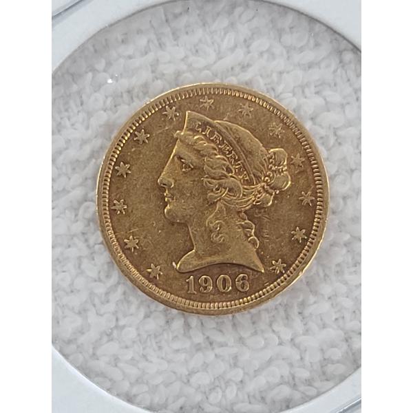 1906-S Five Dollar Liberty Gold Coin