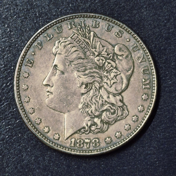 Scarce - 1878 / 8 Tail Feather Variety Morgan Silver Dollar - Ex Fine - See Pictures