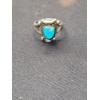 Image 2 : Sterling Silver Turquois Ring - Size 4 1/2 - 3.8 Grams 