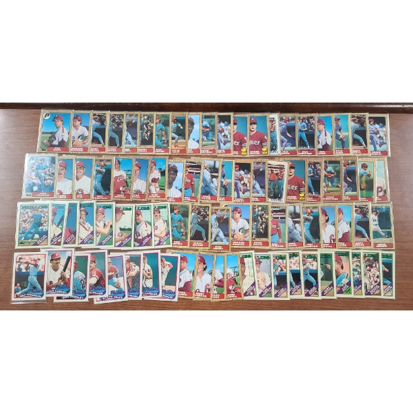 Lot of Around 80 Assorted Topps Phillies Baseball Trading Cards From Late 1980's! Most NM Condition!