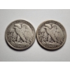 Image 3 : Two Walking Liberty 90% Silver Half Dollars ~ 1937 & 1944 ~ $1.00 Face Value
