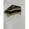Image 1 : Miniature black enamel baby grand piano trinket box - ~1.5"