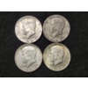 Image 1 : Four 1964 Kennedy 90% Silver Half Dollars - $2.00 Face Value