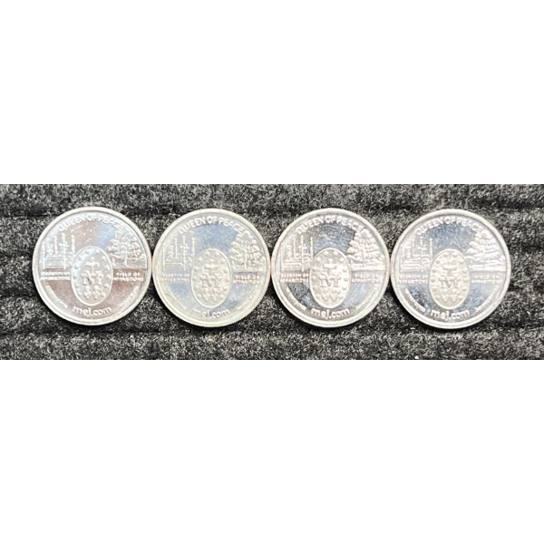 Lot of 4 Silver Rounds.  All are 1/4 oz.