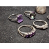 Image 4 : Gorgeous Sterling Silver Rings Ft. Citrine, Rainbow Topaz & More Weighing Total of 15.8 Grams