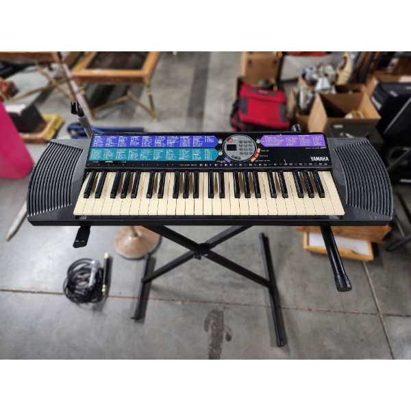 Yamaha PSR-77 Electronic Keyboard with Stand & Microphone Stand, Microphones with Cords