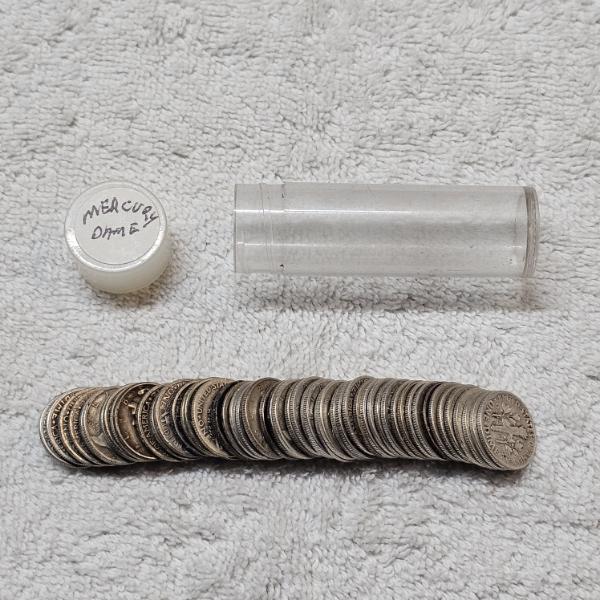 Assortment of Mercury and Roosevelt Dimes composed of 90% Silver FV: $5.30