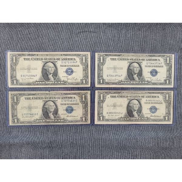 (2) Series 1935 F & (2) Series 1935 D $1 Silver Certificates