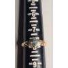 Image 7 : 10K Yellow Gold Women's Ring With Blue Topaz & Diamonds - Size 8 - Weight: 2.4g 