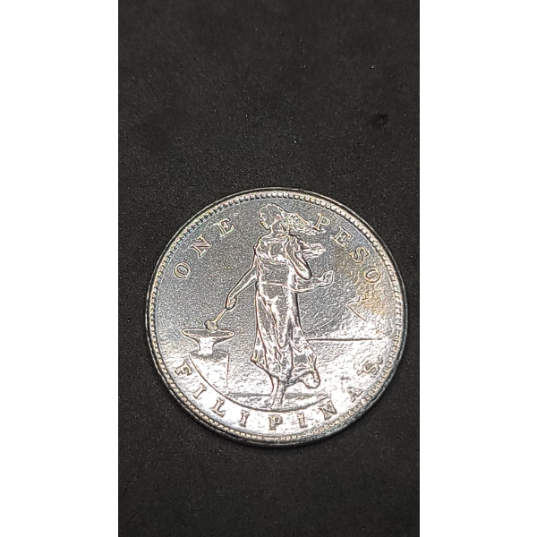 1907 S Philippines 80% Silver 1 Peso Under U.S. Administration - ASW: 0.5144oz