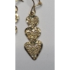 Image 2 : Set Of 14K Yellow Gold Filigree 3-Heart Drop Earrings - Weight: 1.7g