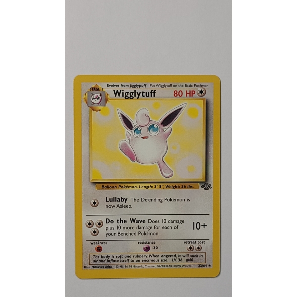1999 Wigglytuff #32/64 RARE Pokemon Trading Card From The Jungle Set - Near Mint
