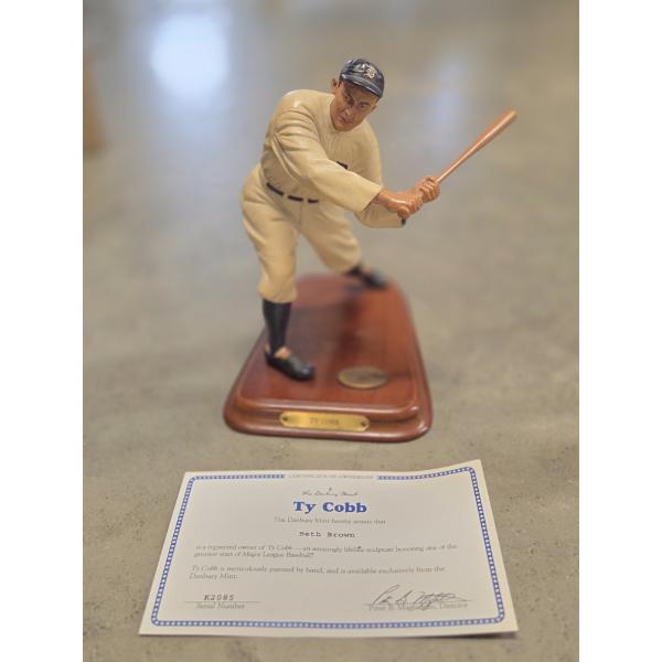 Excellent Condition Limited Edition Ty Cobb 7'' Danbury Mint Figure With Certificate Of Authenticity