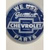 Image 2 : Incredible 16" Round We Use Genuine Chevrolet Parts Metal Advertising Sign - Mint Condition