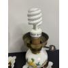 Image 4 : Vintage Milk Glass Hurricane Lamps - Gorgeous Floral - In Working Condition! - 14 inches tall