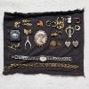 Image 1 : Vintage Costume Jewelry Lot Featuring Antique Photo Brooch And Embassy Watch