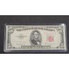Image 1 : United States Series 1953 B Red Seal $5 Bank Note With Smith And Dillon Signatures