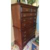 Image 1 : Tall Cherry Finbish Matching Bedroom Suite Men's Chest Of Drawers - 2 Sections - Perfect Condition
