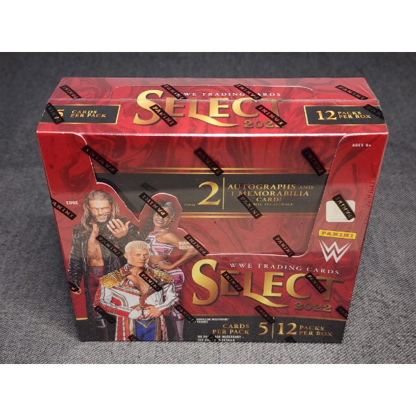 Factory Sealed 2022 Panini Select WWE Wrestling Trading Card Hobby Box - 12 Packs - 5 Cards Per Pack