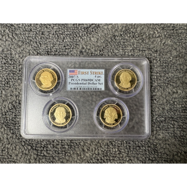 2007-S PCGS PR69DCAM Presidential Dollar Set - 4 Piece - First Strike Set  