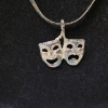 Image 2 : Sterling Silver Theater Mask Pendant Necklace - 18" - TW: 6.5g