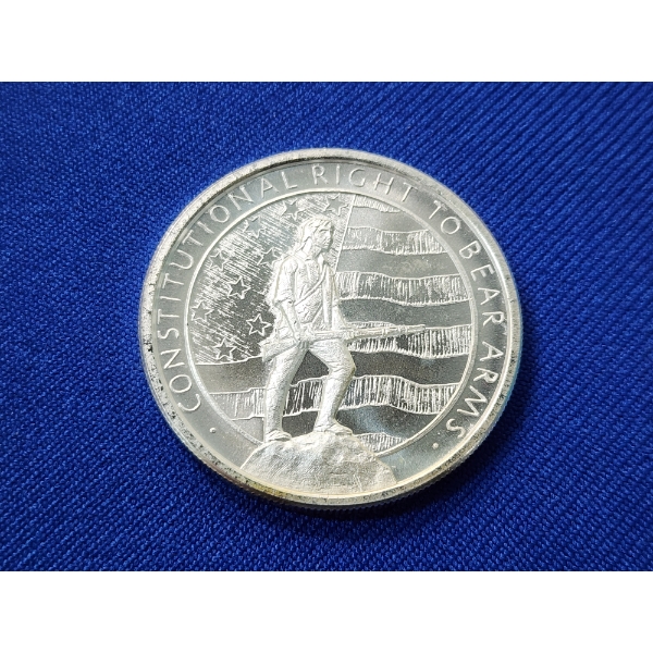 Constitutional Right to Bear Arms - 2nd Amendment - One Troy Ounce .999 Fine Silver Round