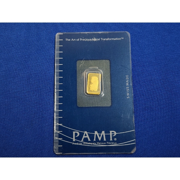 PAMP Suisse 1 Gram 999.9 Fine Gold Bar With Assay - Tested & Guaranteed!	