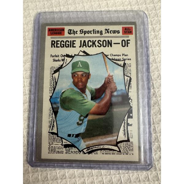 1970 Topps Reggie Jackson Sporting News Baseball Card In Protective Holder - Great Card