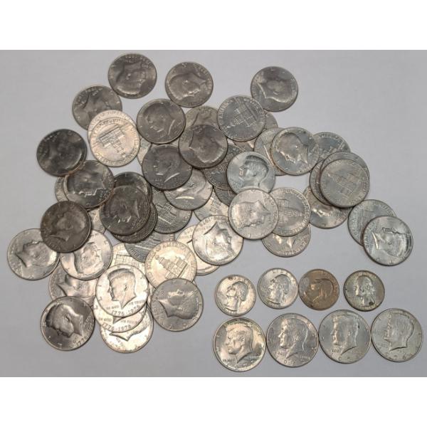 Bicentennial/1970's And 80's Kennedy Half Dollars With Few Bicentennial Quarters -Face Value: $29.50