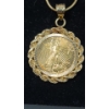 Image 3 : 1/10 oz 1995 $5 American Gold Eagle Coin Set In A 14K Gold Bezel With 14K Gold 24" Chain - TW: 10.6g