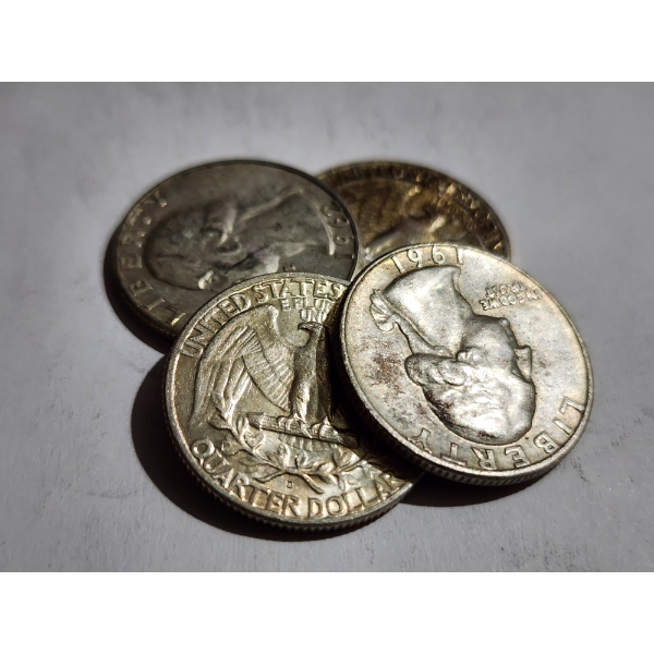 $1.00 Face Value in 90% Silver Washington Quarters 