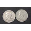 Image 1 : 
United States 1950-D & 1952 Franklin 90% Silver Half Dollars