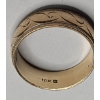 Image 5 : 10K Yellow Gold Art Deco Swirl Pattern Milgrain Edge Wedding Band Ring - Size 6 - Weight: 3.6g