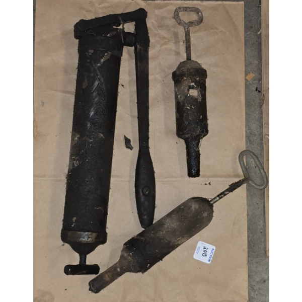 3 Antique Grease Guns