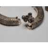 Image 5 : Unique Vintage South Asia Higher Percentage Silver 4.5" Tribal Ankle Bangles - Total Weight: 383.3g
