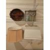 Image 1 : New Serving Set, 3 Like New Lamp Shades, Nice Decorative Basket