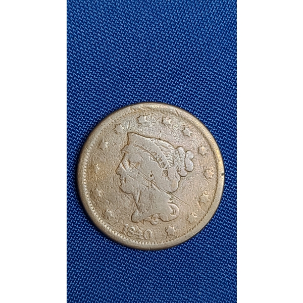 United States 1840 Braided Hair Large Cent 