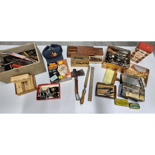 Lot of Assorted Tools and Other Items Including Drill Bits, Axe, Files & More -See Photos! 