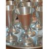 Image 2 : Set Of 8 Pewter Goblets & Serving Tray - As Shown