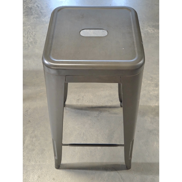Stylish Gun Metal Color 30'' Metal Handle Seat Stool In Great Condition! 330LB Weight Limit 