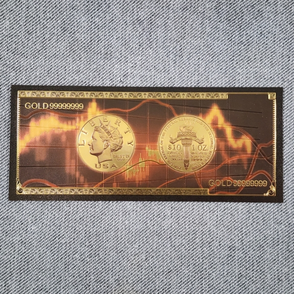 "NORFED" 24K 9999999 Gold Foil Note ~ In Mint Condition!